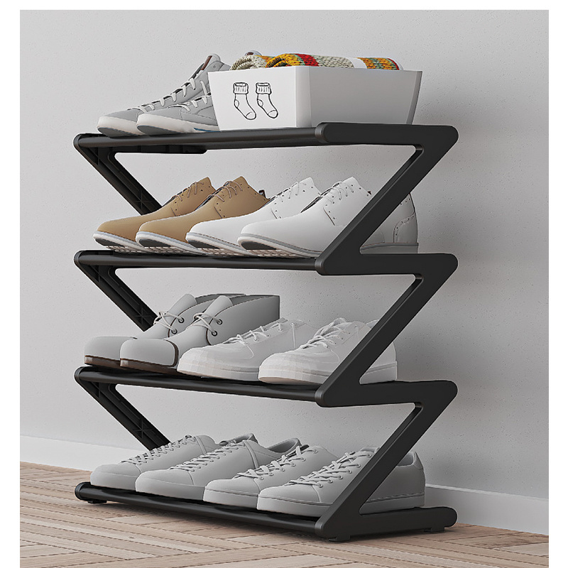 New Design Simple Fabric Amazing Vertical Korean Dust Proof Custom Modern Small Storage Cheap Stackable Metal Shoe Rack