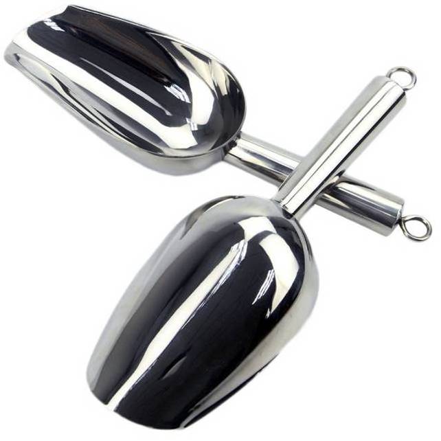 Bar Serving Ice Bucket Scoop, Coffee Bean Shovel Stainless steel Ice Scoop, Small Metal Ice Scoop