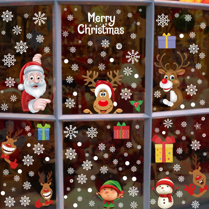 Direct Selling Personalized Wall Static Cling Snowflakes Christmas Stickers Window