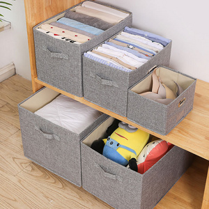 Creative Folding Basket Bedroom Large Multi Clothes Hardware Fabric Cube Organizer Lid Storage Box Bin