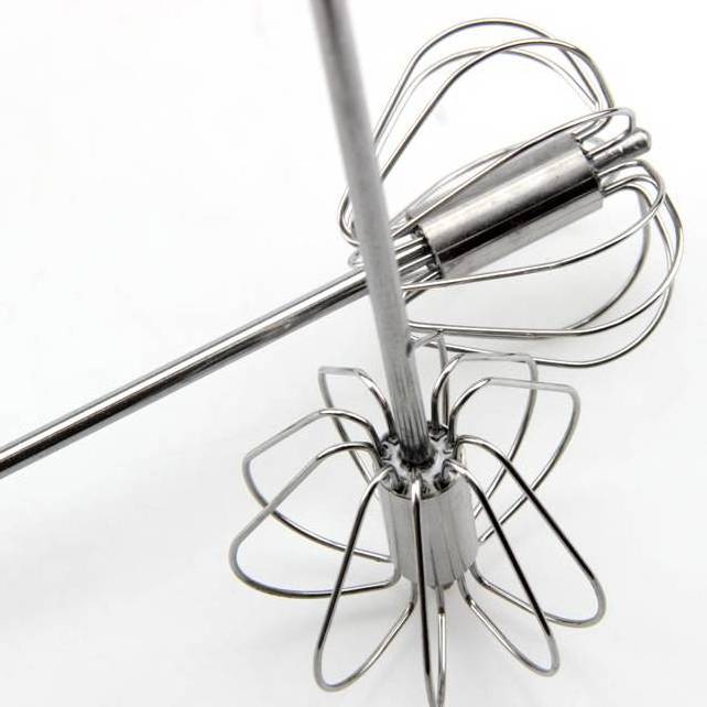 Custom Mini Rotary Stainless Steel Rotating Egg Whisk