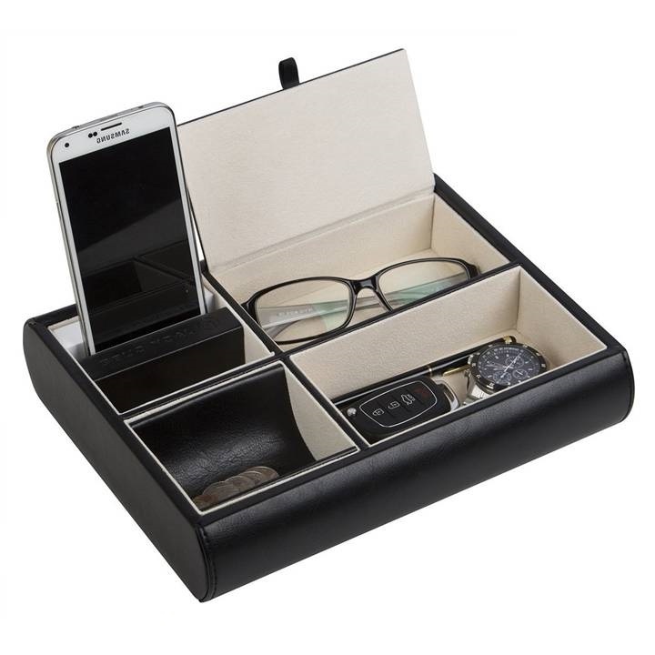 Leather Valet Tray, Decorative Tray, PU Leather Desktop Storage Organizer