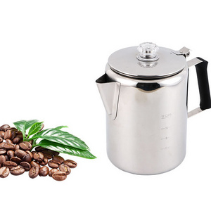 Latest Outdoor Camping Percolator Stovetop Fast Brew Kettle Stainless Steel Pot Coffee Makers