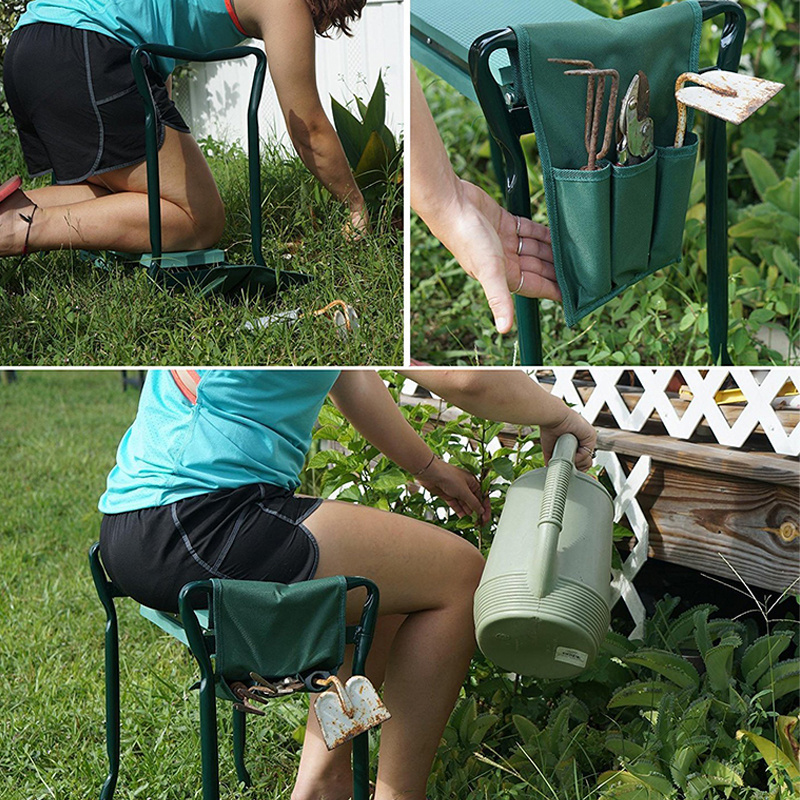 Reasonable Price Green Custom 2 in 1 Folding Outdoor Kneeling Portable Modern Garden Stool