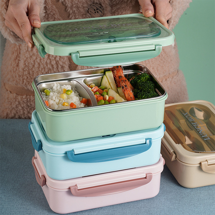 Top Selling Insulated Plastic   School Custom Bento Food Lunch Box Stainless Steel