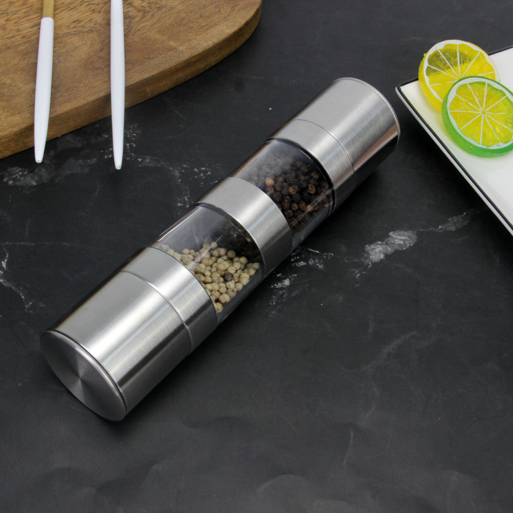 2 in 1 Transparent Glass Dual Manual Salt And Pepper Grinder Mill Kitchen Tools Accessories For Cooking Grinder