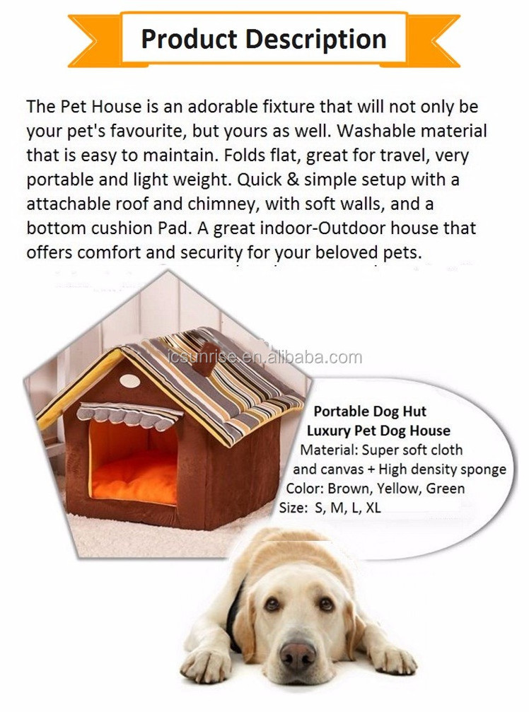 Portable Dog Hut Luxury Pet Dog House Cozy Warm Great Indoor-Outdoor Pet Bed House for Dogs, Cats and Puppies