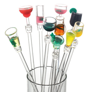 Custom Heat Resistant Acrylic Plastic Silicone Swizzle Stir Stick Sticks Cocktail Drink Stirrer Coffee Stirrer