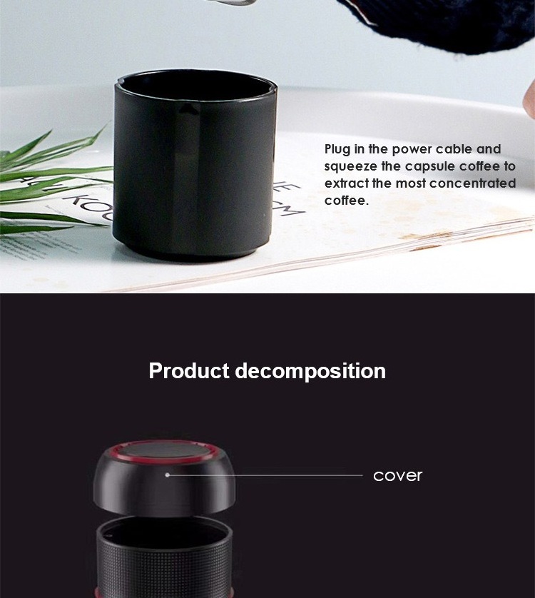 Factory Supply Beans Up Capsule Heatable Minipresso Portable Electric Coffee Maker