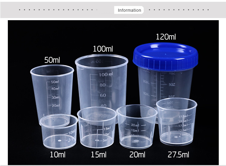 Eco Friendly Packaging Premium Classy Graduated Set 20ml Plastic Measuring Cups