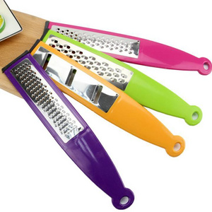 High Quality 4 Color Plastic Cheese Hand Grater, Different Pattern Soft Grip Handle Grater