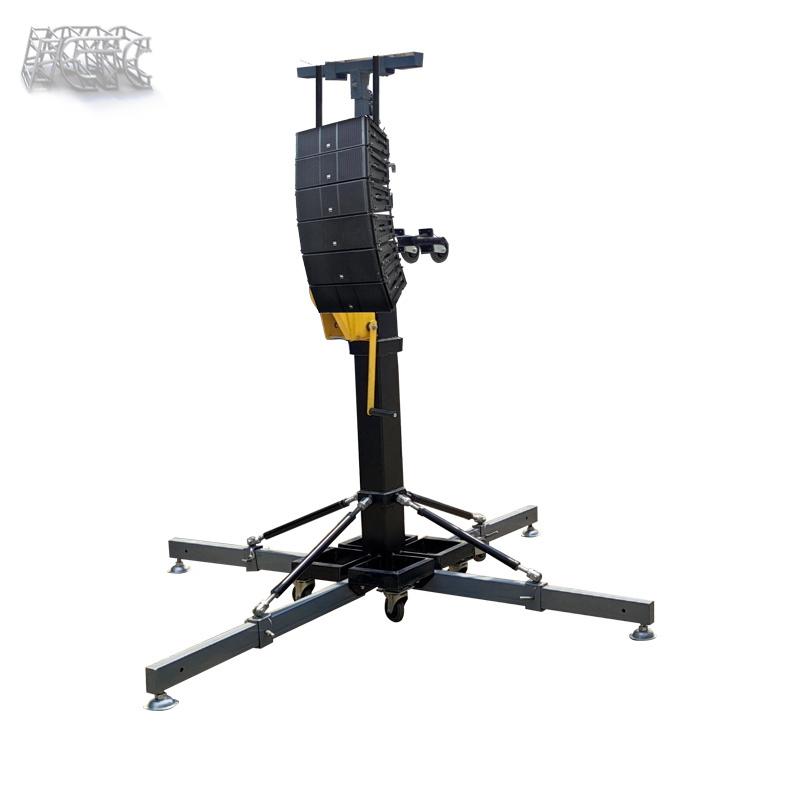 Top quality heavy duty adjustable height line array speaker truss hand crank stand