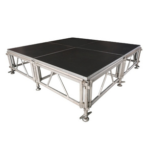 Factory aluminum black wood top adjustable 4x4 stage platform