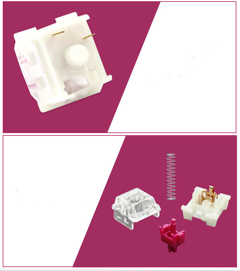 KTT Content Red Wine SMD LED 3 pin Linear Mechanical Keyboard Switches with very good quality