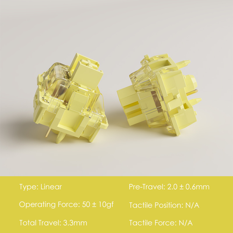 AKKO 45pcs CS V3 Cream Yellow Pro Switch With Stable Dustproof Stem For Mx Mechanical Keyboard AKKO SWITCH