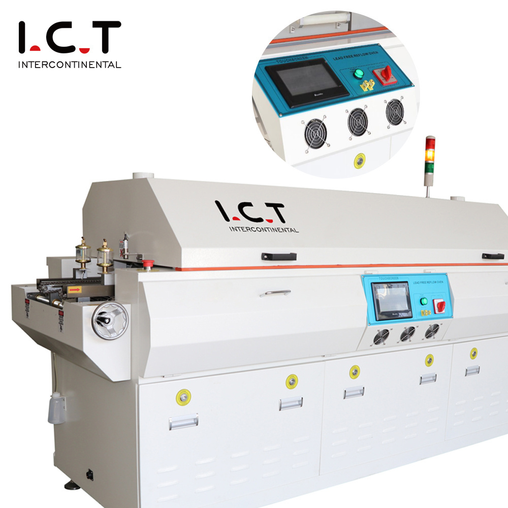 ICT819 High Quality Small Table Top Reflow Oven 600MM,  Desktop Reflow Oven Mini Desk Type And Conveyor Manual SMT Reflow Oven