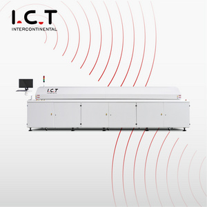 ICT815 PCB Reflow Oven 450 Width, LED Nitrogen Reflow Wave Oven SMD Heating, SMT Solder Reflow Oven Price Factory