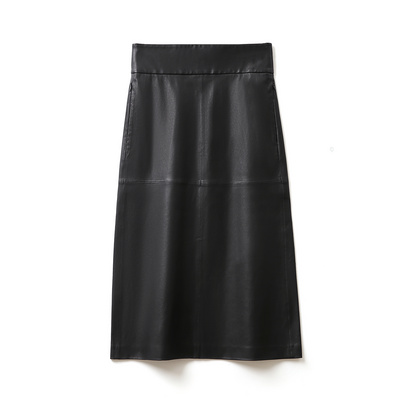 Fashion Simple Straight Skirt Women Faux Leather Hip Skirts Hot New Products Pu Leather Tights Sheath Mid-length Skirt