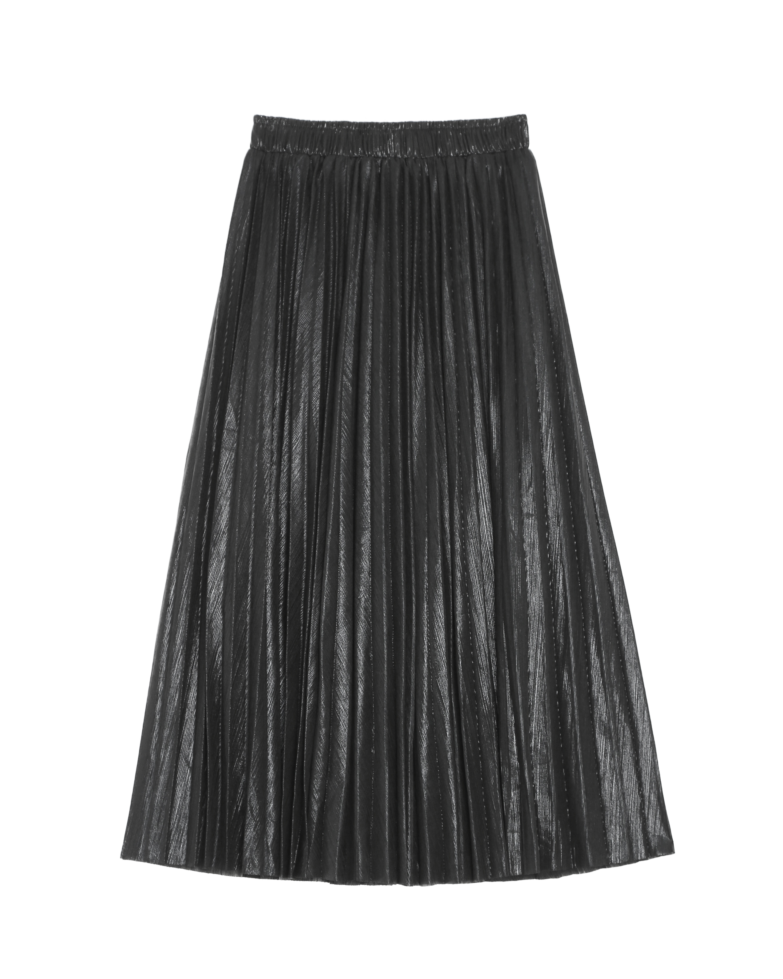 Foreign Trade New Style Pleated Solid Color Bright Face Big Swing A-line Pleated Skirt Medium Length Skirt