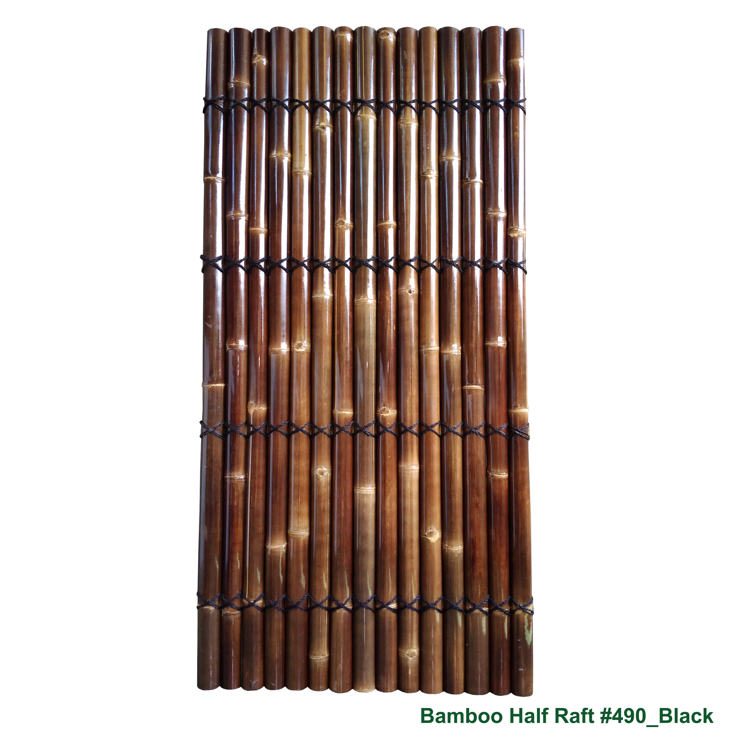 Wholesale High Quality Home Garden Decorative Fence Durable Ecofriendly Strong Nature Half Raft Black Java Bamboo Panel