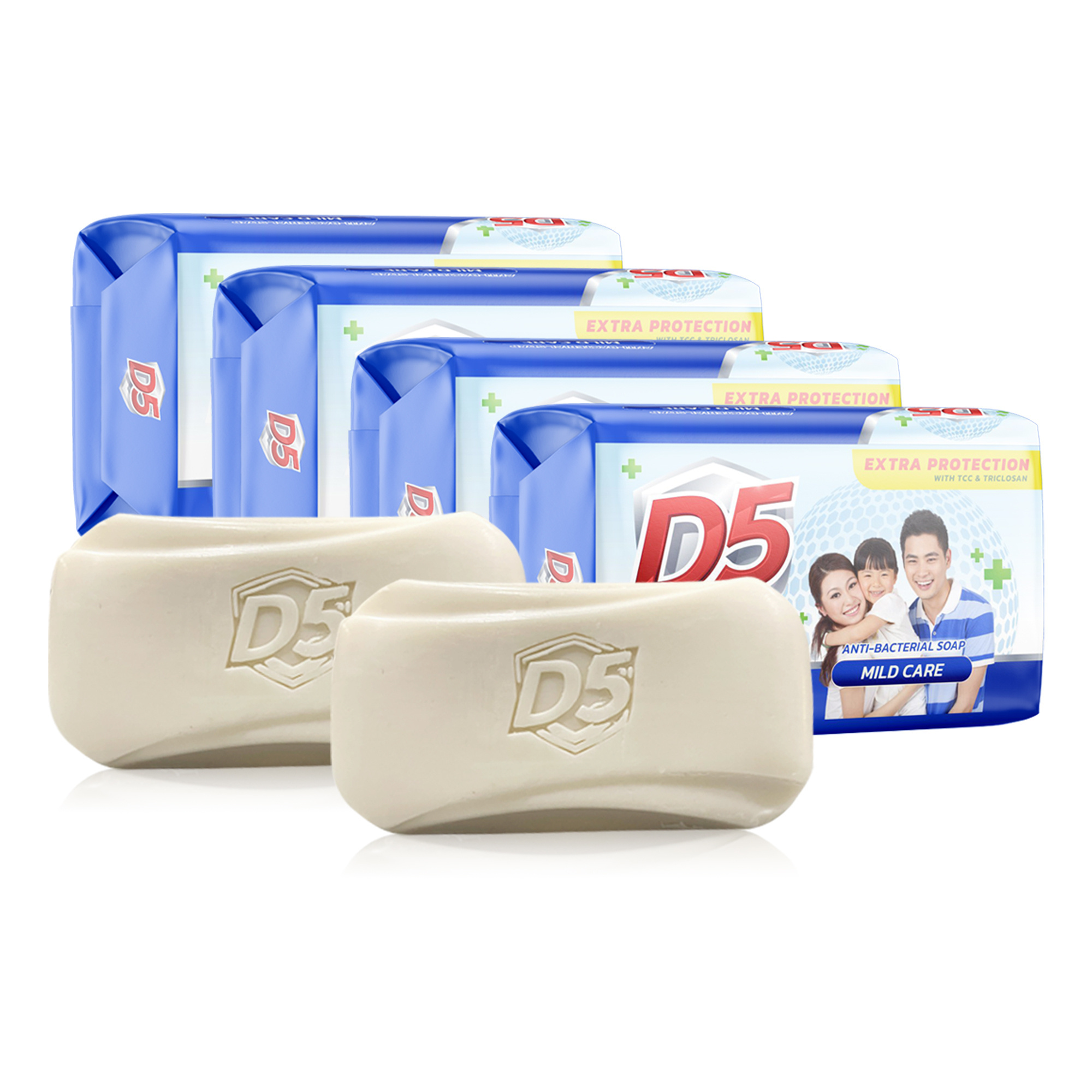 D5 Soap Mild Care Anti Bacterial Soap bar basic cleaning  and antiseptic palm oil base  for all skin type face and body use