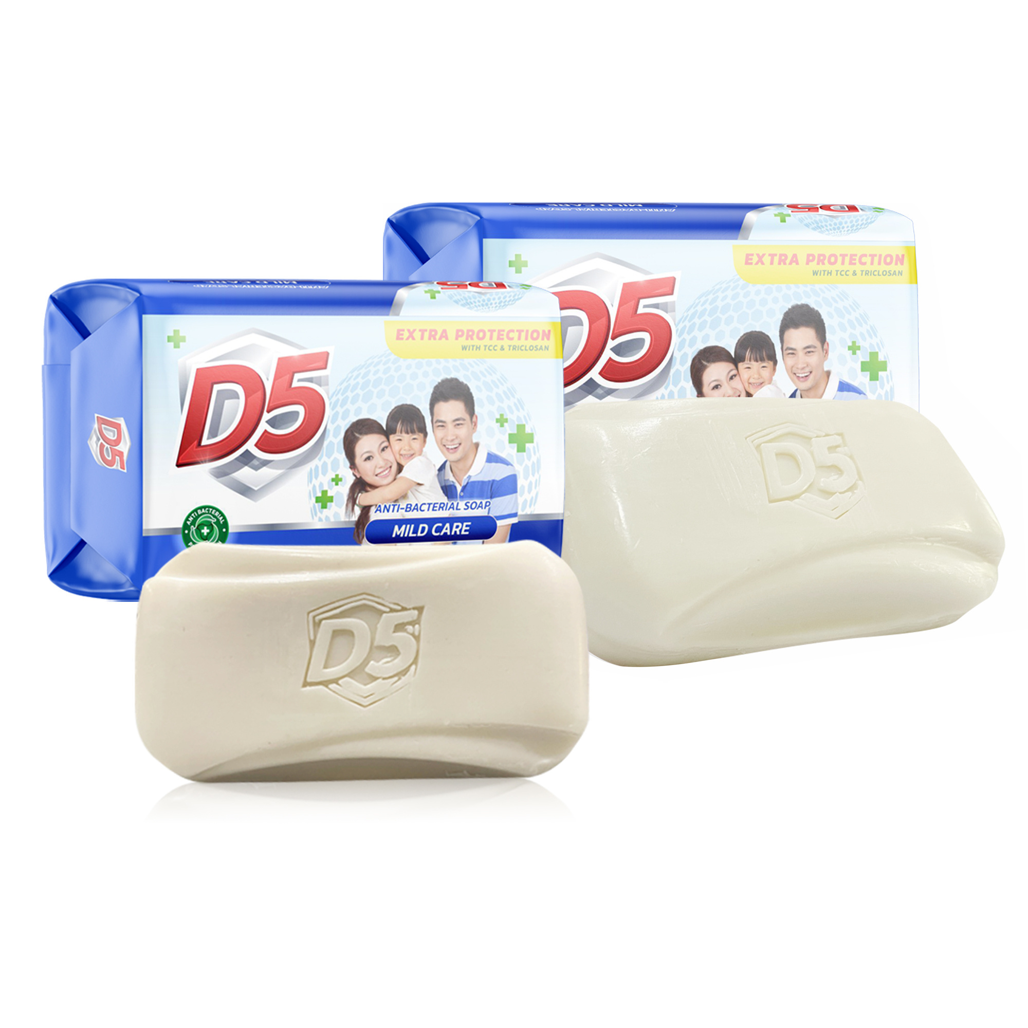 D5 Soap Mild Care Anti Bacterial Soap bar basic cleaning  and antiseptic palm oil base  for all skin type face and body use