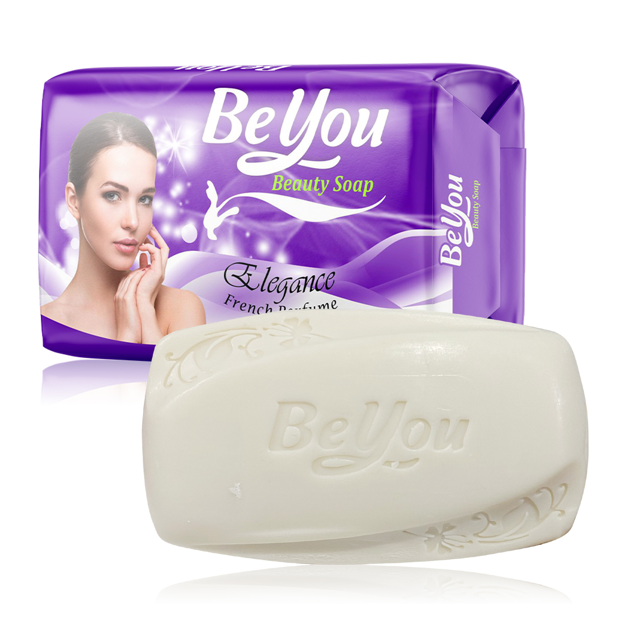 BeYou Solid Beauty Soap Bar Jasmine palm oil material for all skin type face and body  with basic cleaning and Brighten Skin