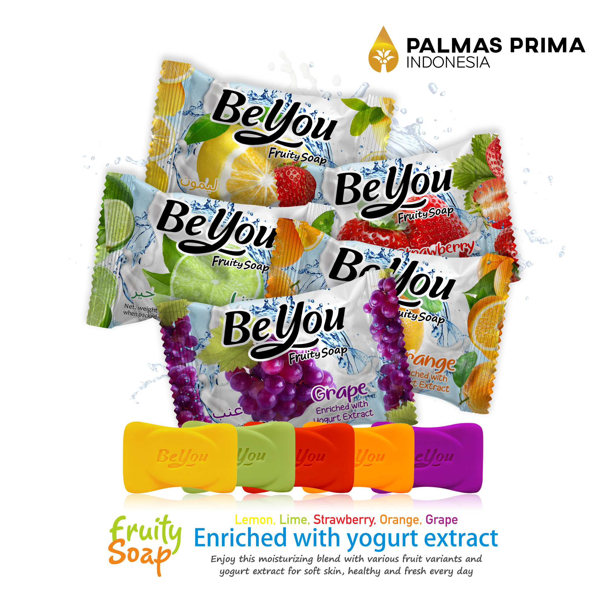 Be you Fruity soap bar Lime with basic cleaning and refresing for all skin type face and body