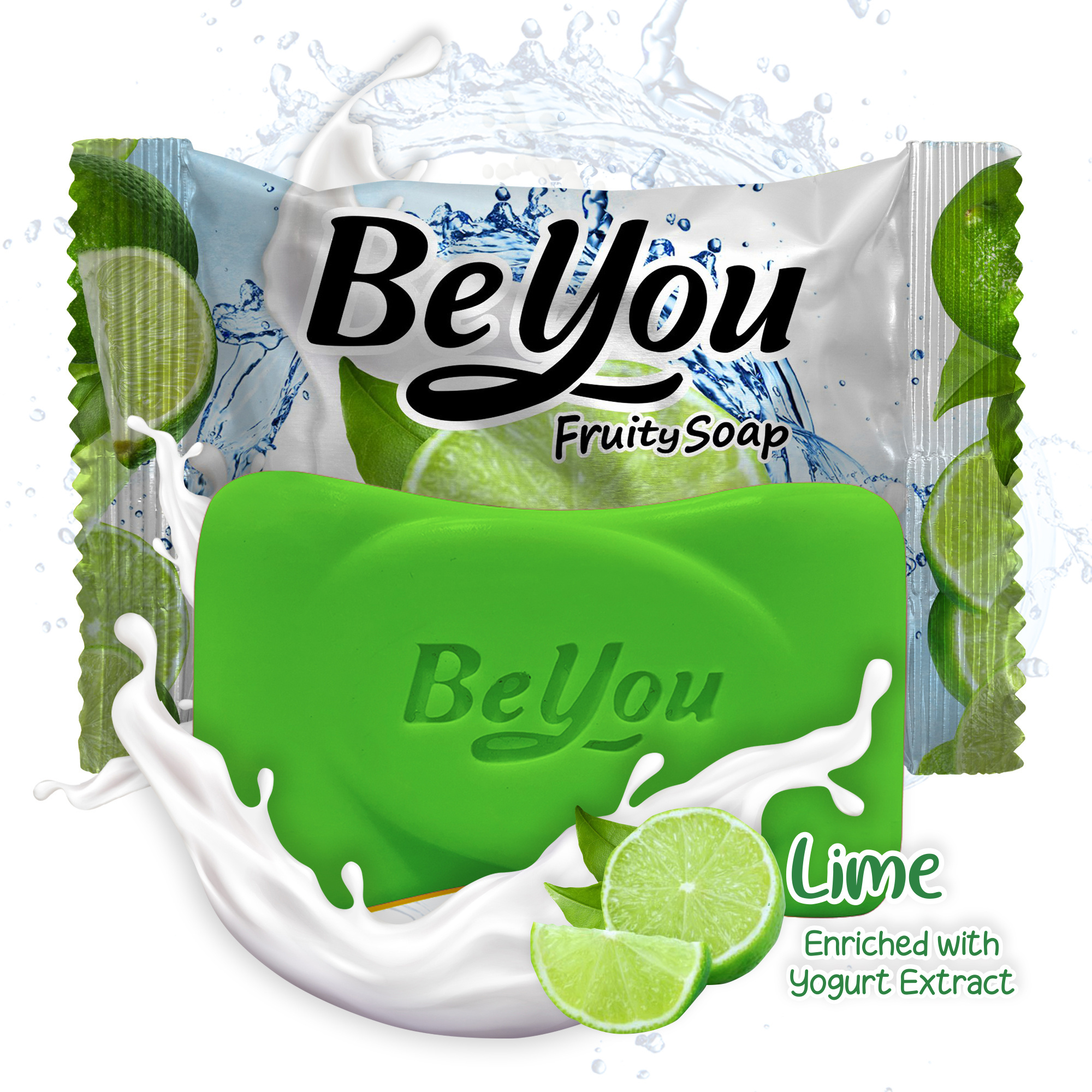 Be you Fruity soap bar Lime with basic cleaning and refresing for all skin type face and body