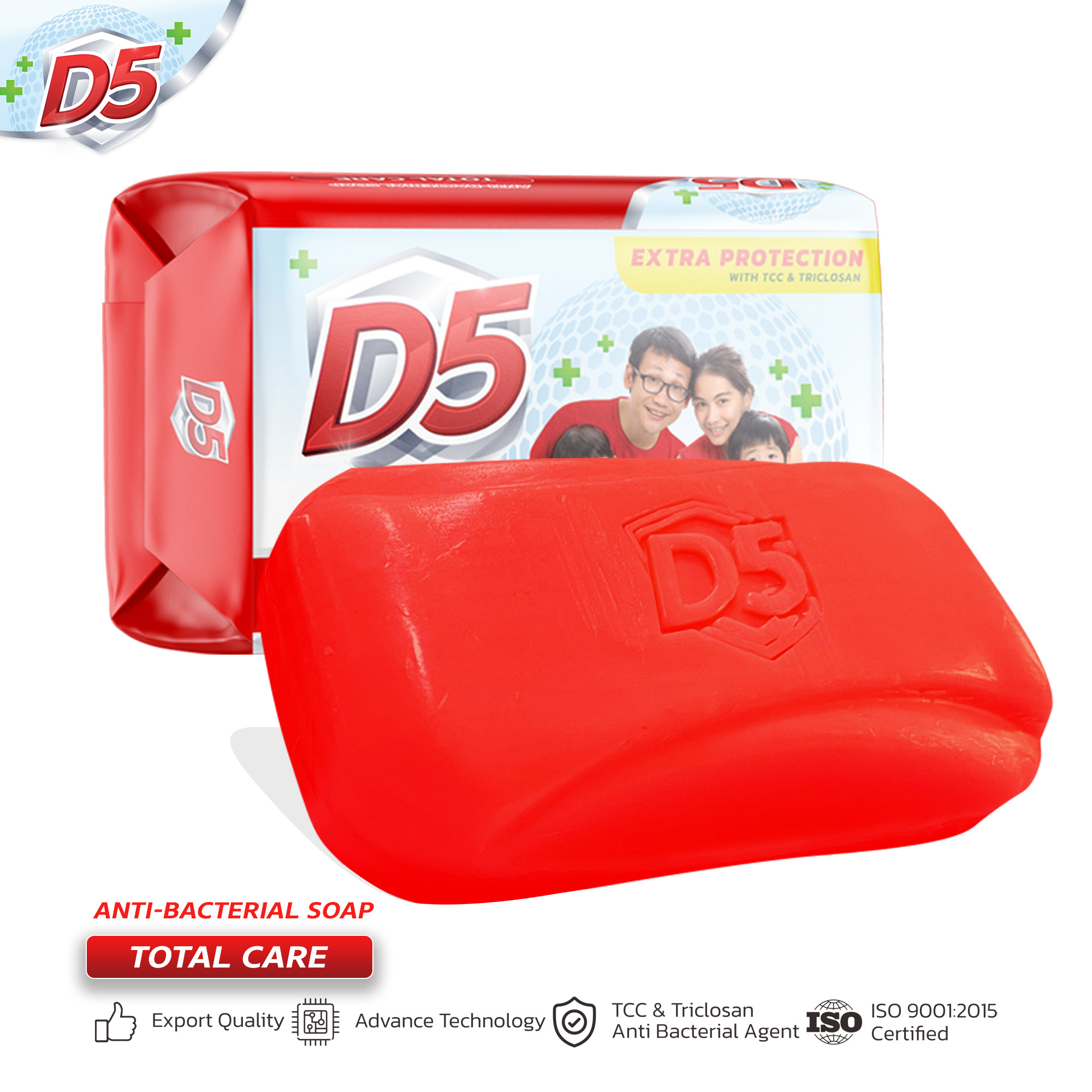 D5 Soap Total Care Anti Bacterial Soap antiseptic palm oil base for all skin face and body use