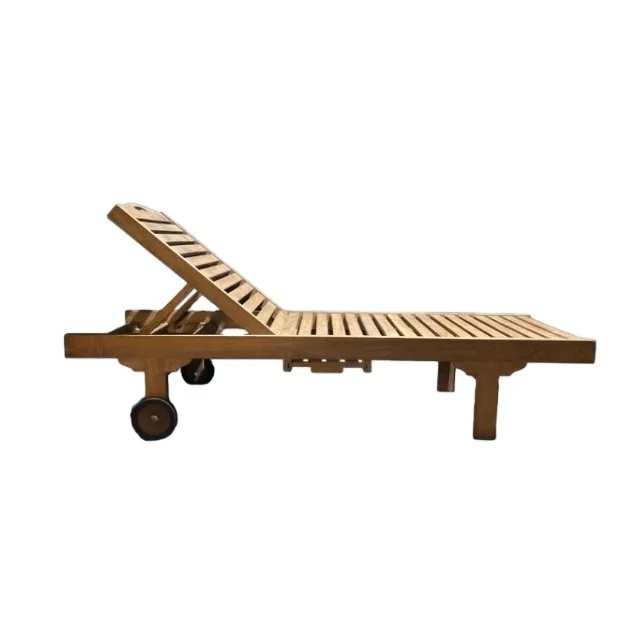 Patio Pool Side Wooden Chairs Relax Flat Pack Beach Pool Chairs Outdoor Sun Loungers