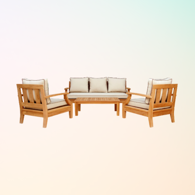 Discount Outdoor Garden Pool Furniture Teak wood arrangements Outdoor Patio Furniture Sets Wooden sofas