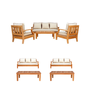 Fulin Factory Price Garden Sofa Outdoor Furniture teak wood Outdoor Sofa Set