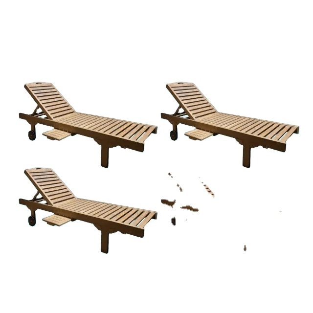 Patio Pool Side Wooden Chairs Relax Flat Pack Beach Pool Chairs Outdoor Sun Loungers