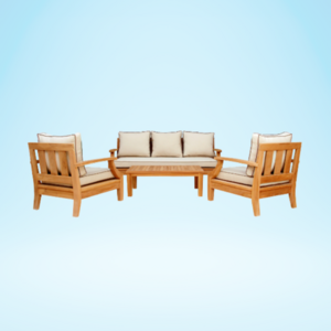 Popular Design Loveseat With Cushion Outdoor Furniture Set Patio Sofa And Chair Garden Teak Wood Conversation Set