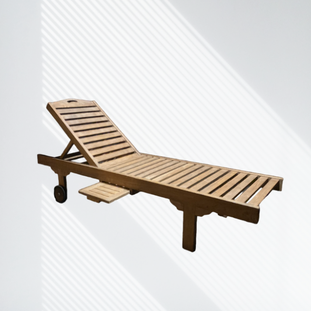 Garden Outdoor Furniture Patio Wood Sun Lounger Solid Wood Beach Chair Wood Sunbed