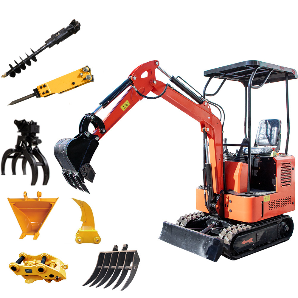 Hengwang Discount Mini Excavator 1.2t 1.7t crawler type small digger to dig trenches and turn soil