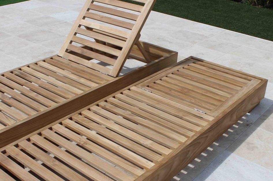 Luxury Solid Teak Wood Sun Lounger Chaise Lazy Lounge Chair Swimming Pool Beach Hotel Sun Lounge