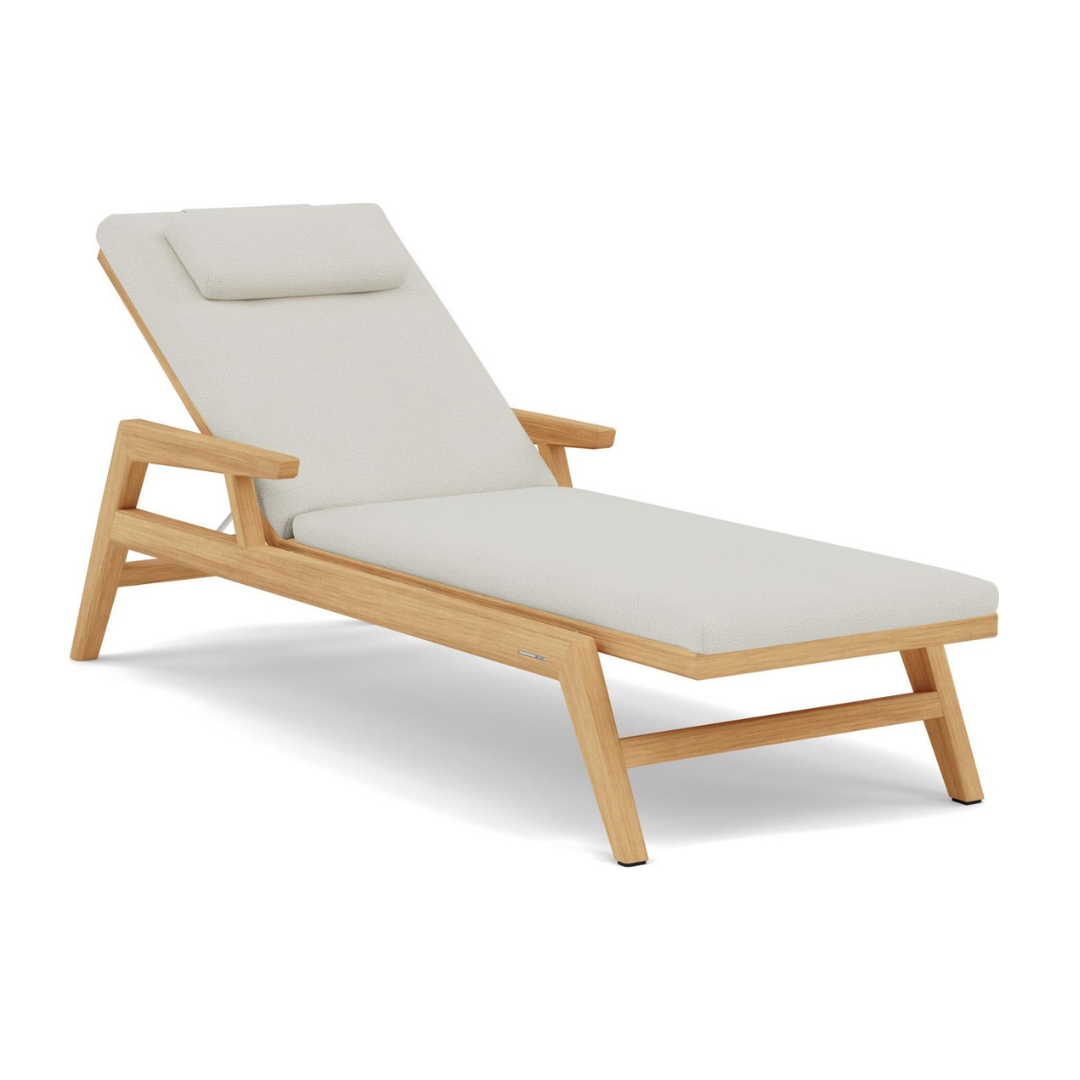 Outdoor Furniture Chaise Lounge Chair Sun Loungers for Swimming Pool Teak Wood Material