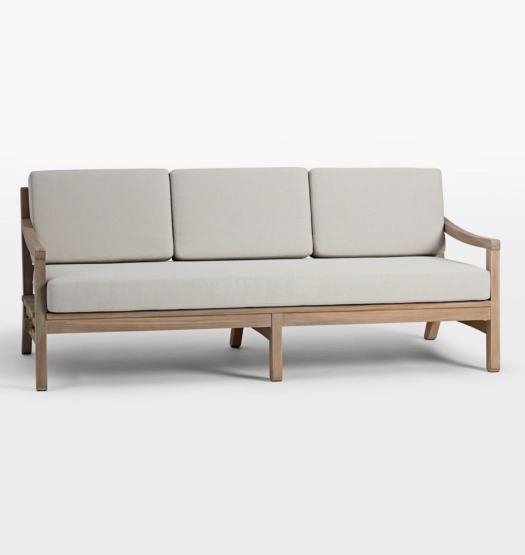 High End Outdoor Sofa Three Seater Solid Teak Wood Frame Material Garden sofa Furniture Waterproof Style Living Room