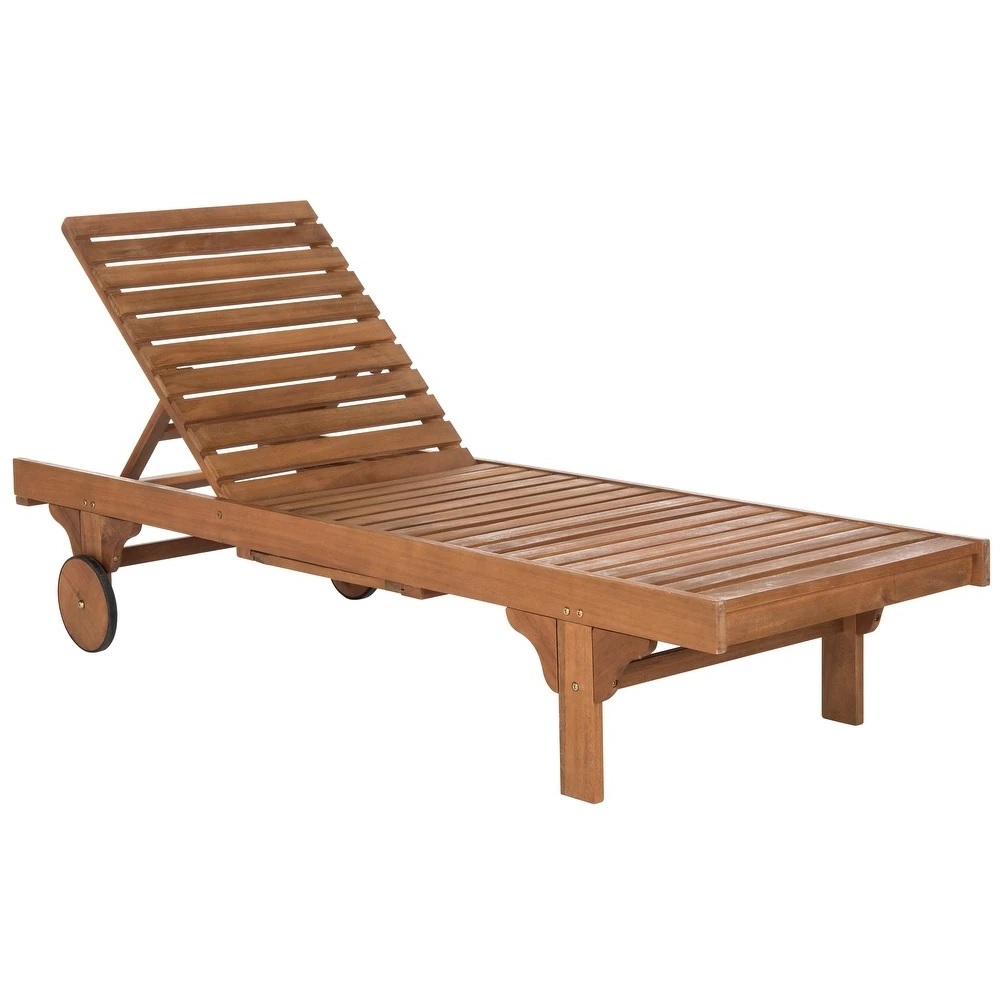 Luxury Outdoor Sun Lounger Teak Wood Patio Modern Style Sun Bed Wholesale Lazy Lounge Sun Lounger