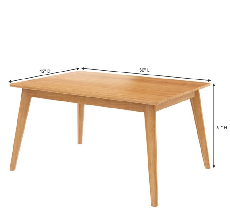 Solid Teak Wood Dining Table Modern Style Rectangular Shape Natural Color Finish Wholesale Price