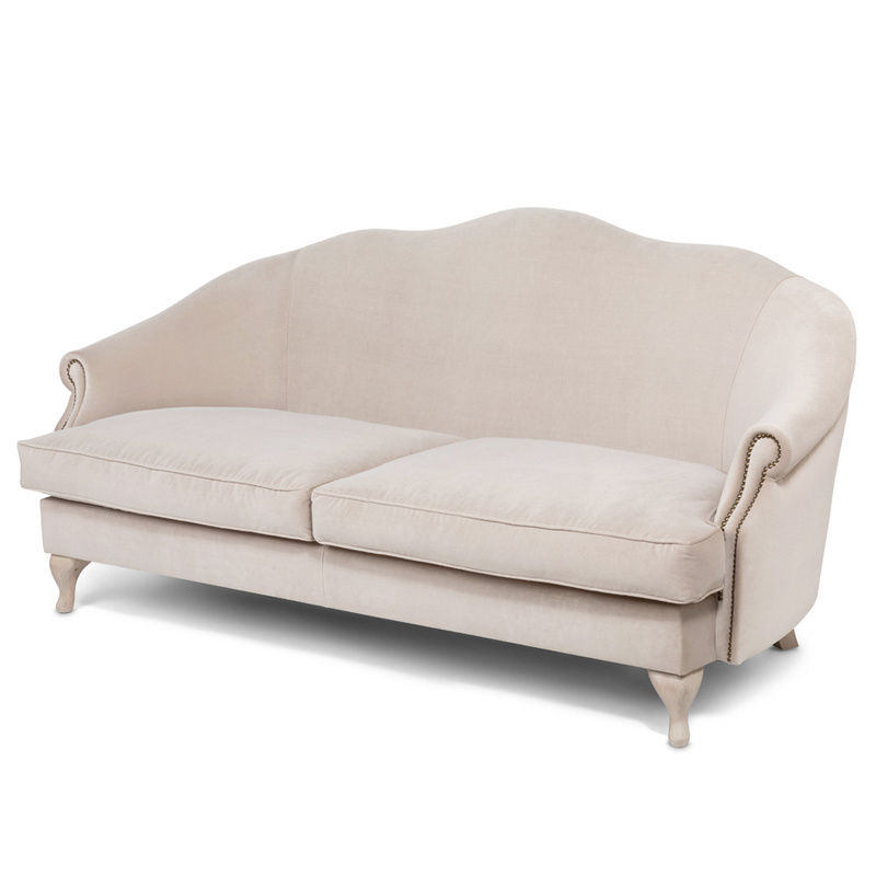 Classic Sofa Two Seat Cream Fabric Wooden Frame Luxury Sofa Living Room Furniture Home Living Room Furniture