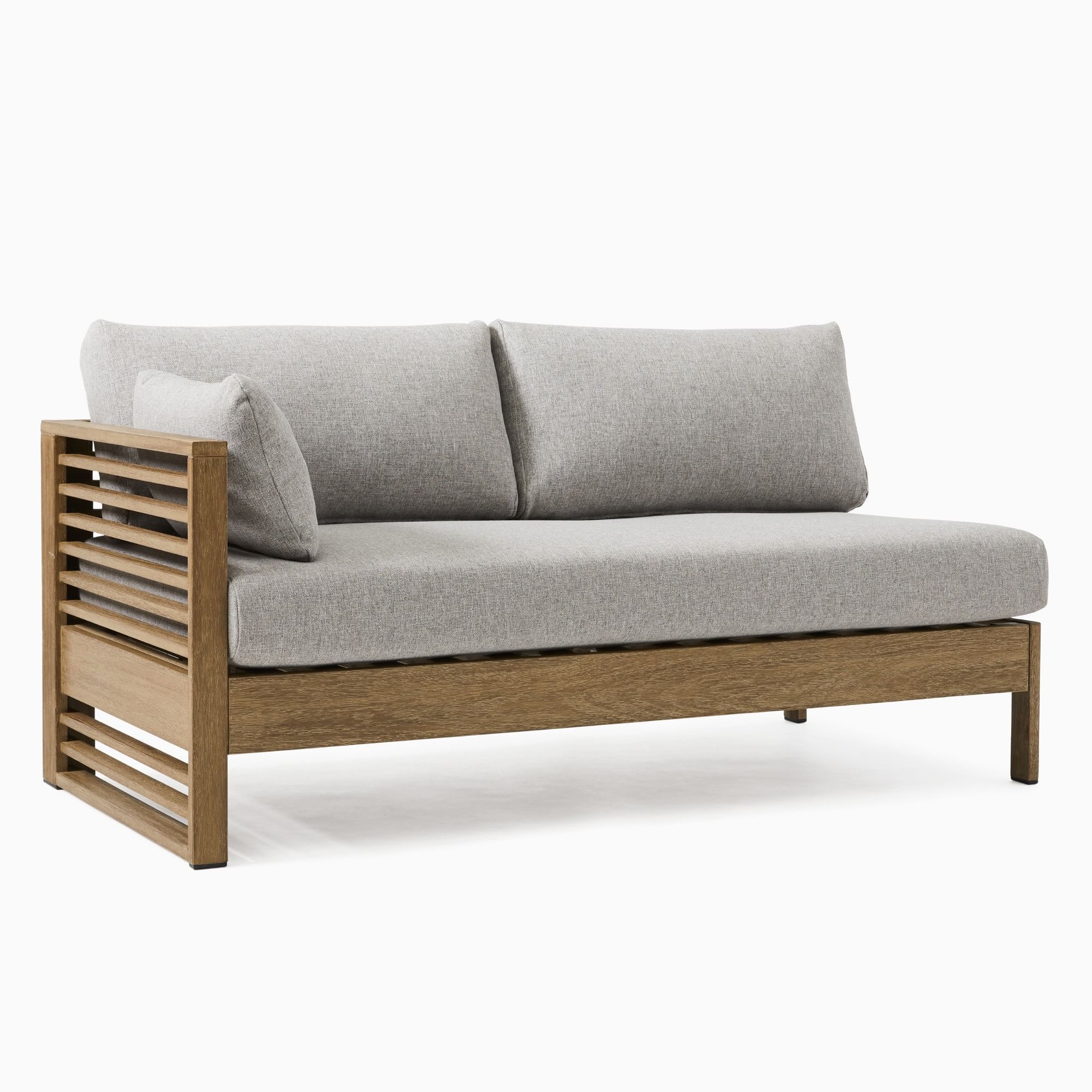 Patio Teak Outdoor Sectional Sofa with slats and Natural Finishing