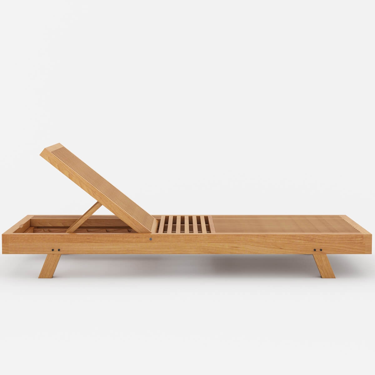 Teak Wood Outdoor Chaise Lounge Chair