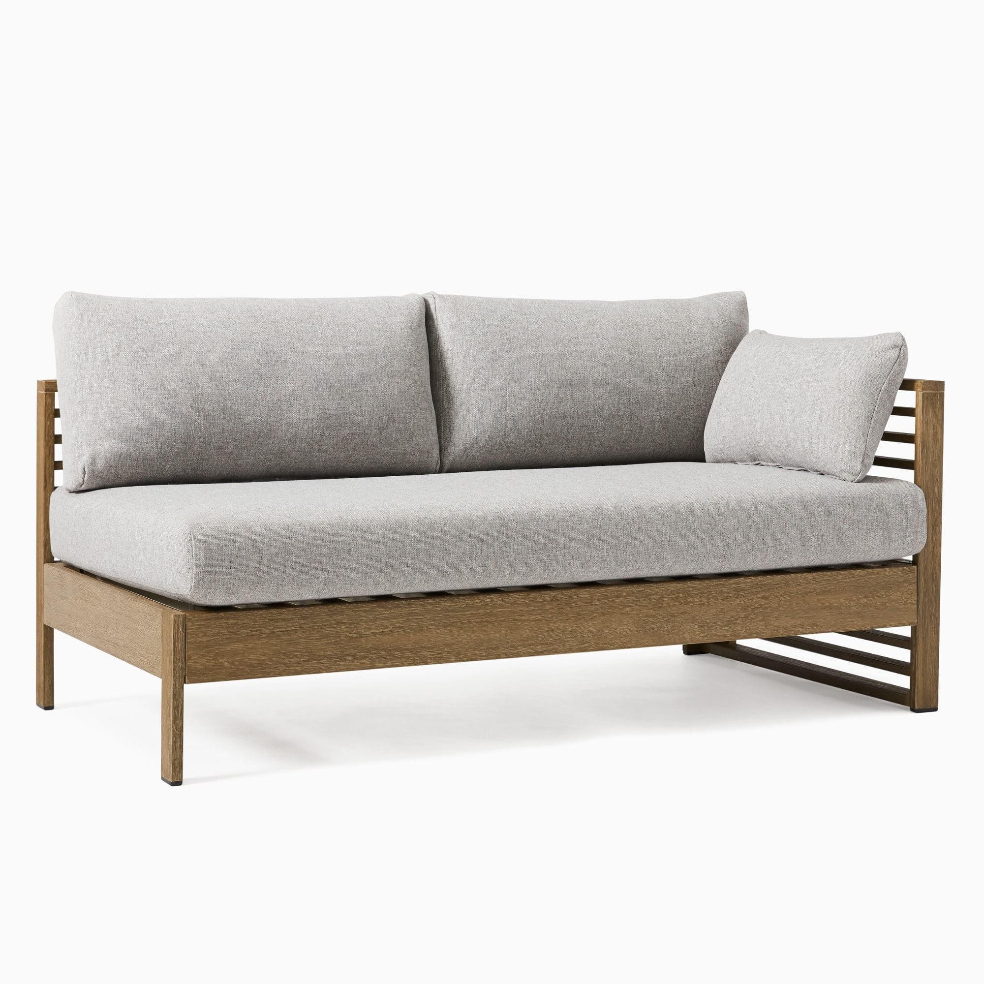 Patio Teak Outdoor Sectional Sofa with slats and Natural Finishing