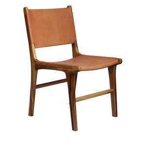 Teak Wood Dining Chair with Leather made in Indonesia Furniture