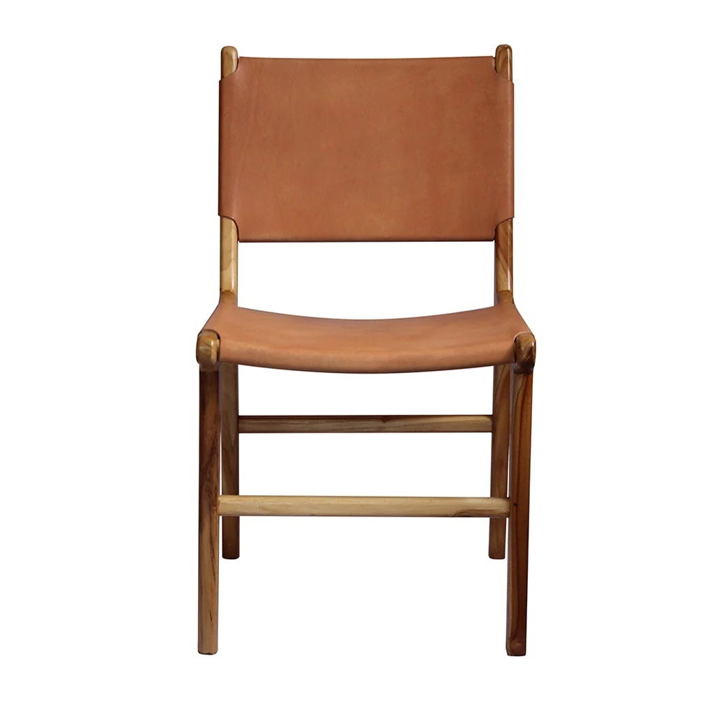 Teak Wood Dining Chair with Leather made in Indonesia Furniture