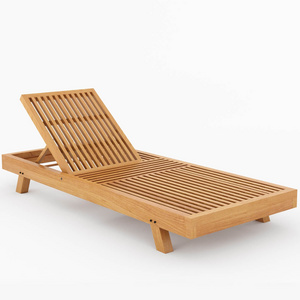 Teak Wood Outdoor Chaise Lounge Chair