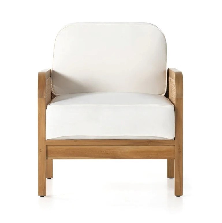 Patio Outdoor Accent Chair with Teak Wood Frame